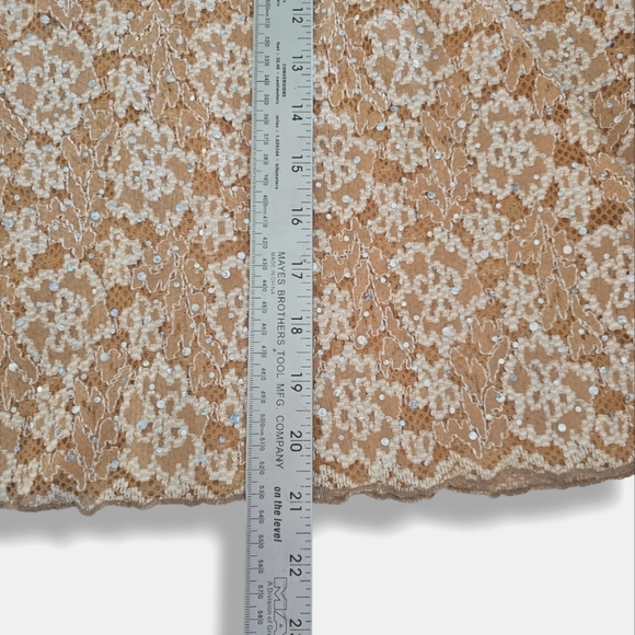 Y2K Whimsy Fairy Lace Top Bell Sleeve Sheer Floral Size S/M Sequin Sparkle Layer - Picture 10 of 12